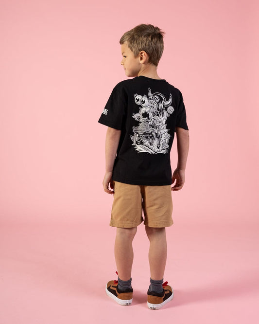 Adios Amigos - Kids Oversized Glow in the Dark T-Shirt - Black