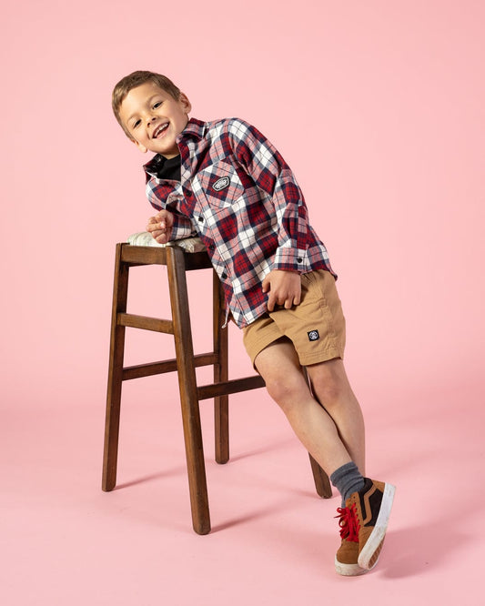 Hardskate Mills - Kids Flannel Shirt - Red