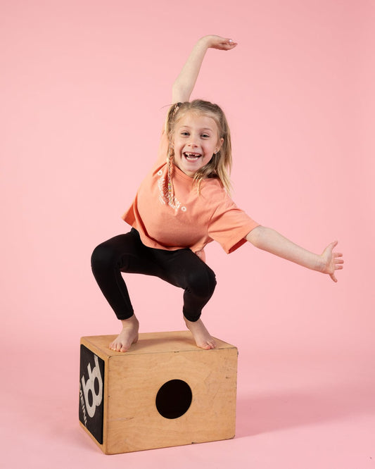Sunrise Kids Open Back Boxy T-Shirt in Coral
