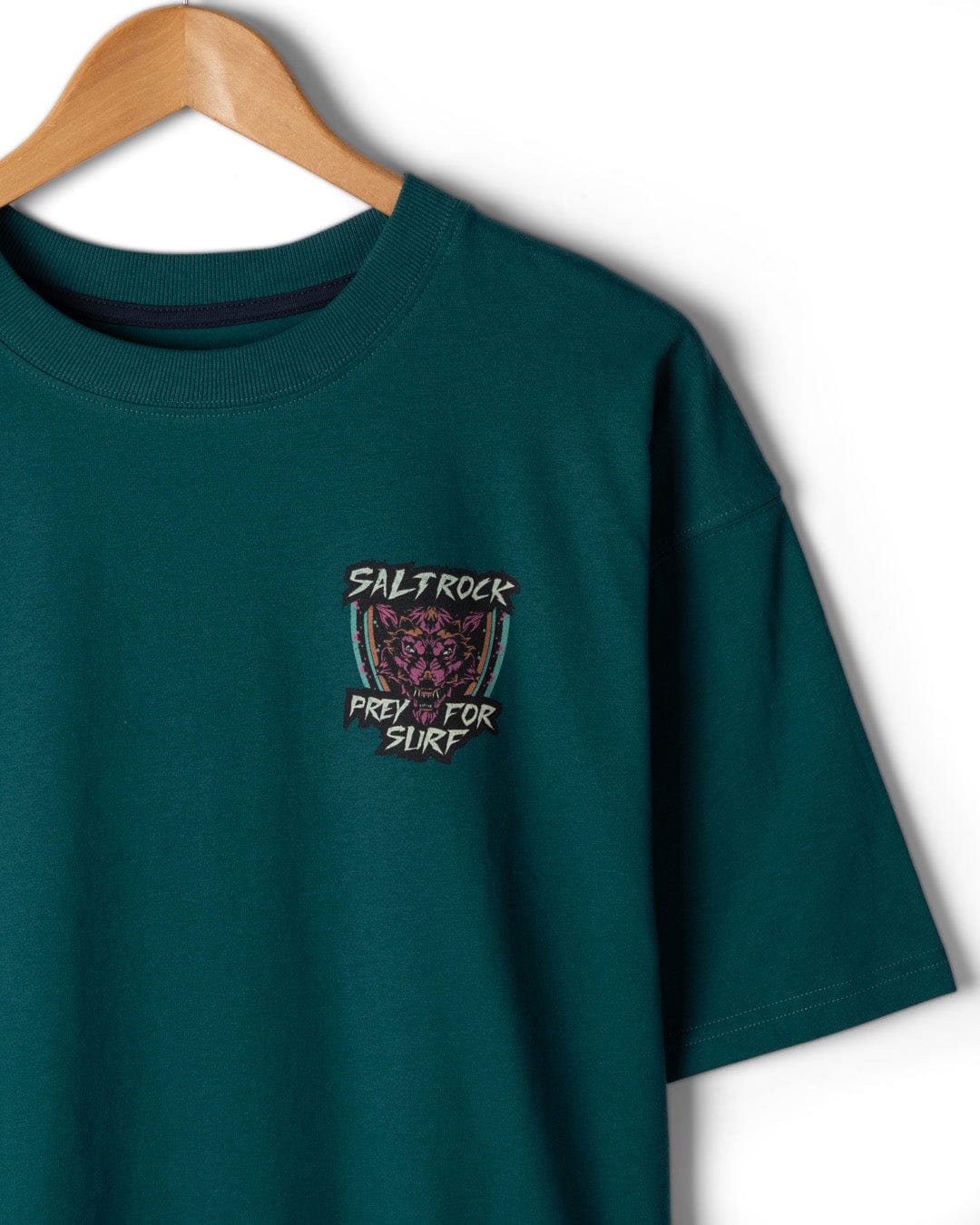 Wolfscale II - Mens Oversized Short Sleeve T-Shirt - Teal