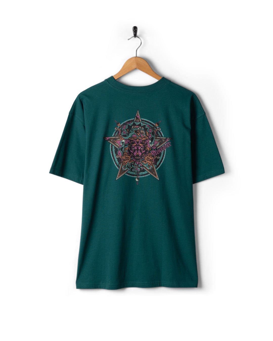 Wolfscale II - Mens Oversized Short Sleeve T-Shirt - Teal