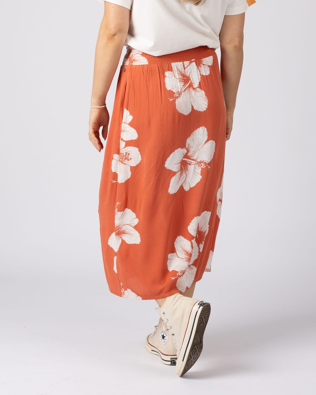 Mandaram Womens Skirt in Light Orange