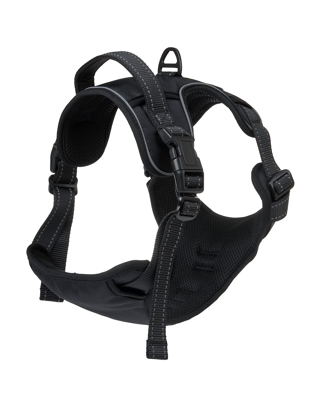 A Saltrock Branded Black Pet Harness with adjustable straps on a white background.
