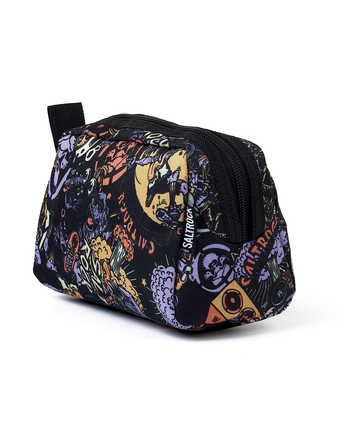 A Saltrock Creeper Crew - Pencil Case - Black zippered pouch with a skull and crossbones design.