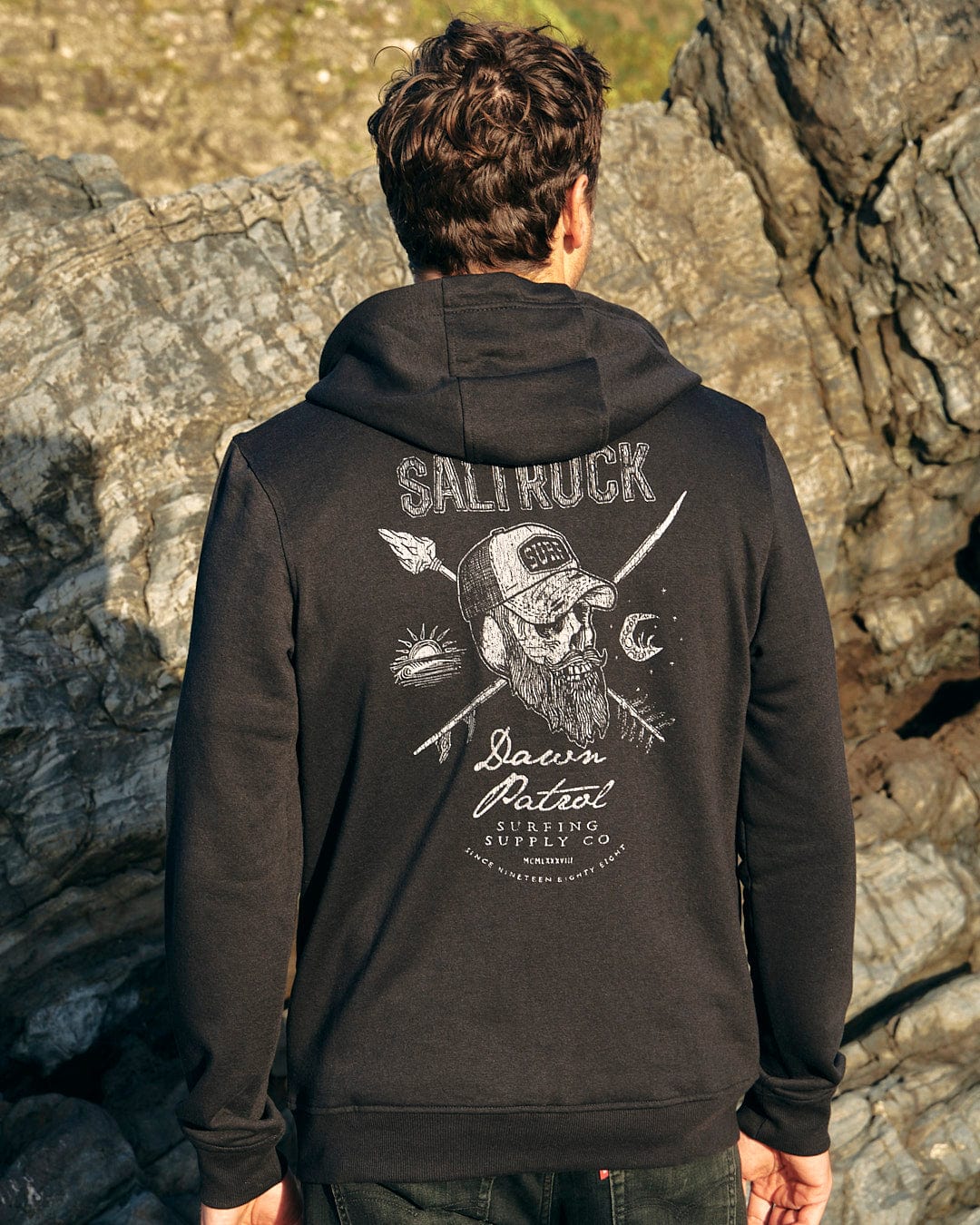 Dawn Patrol - Mens Zip Hoodie - Black