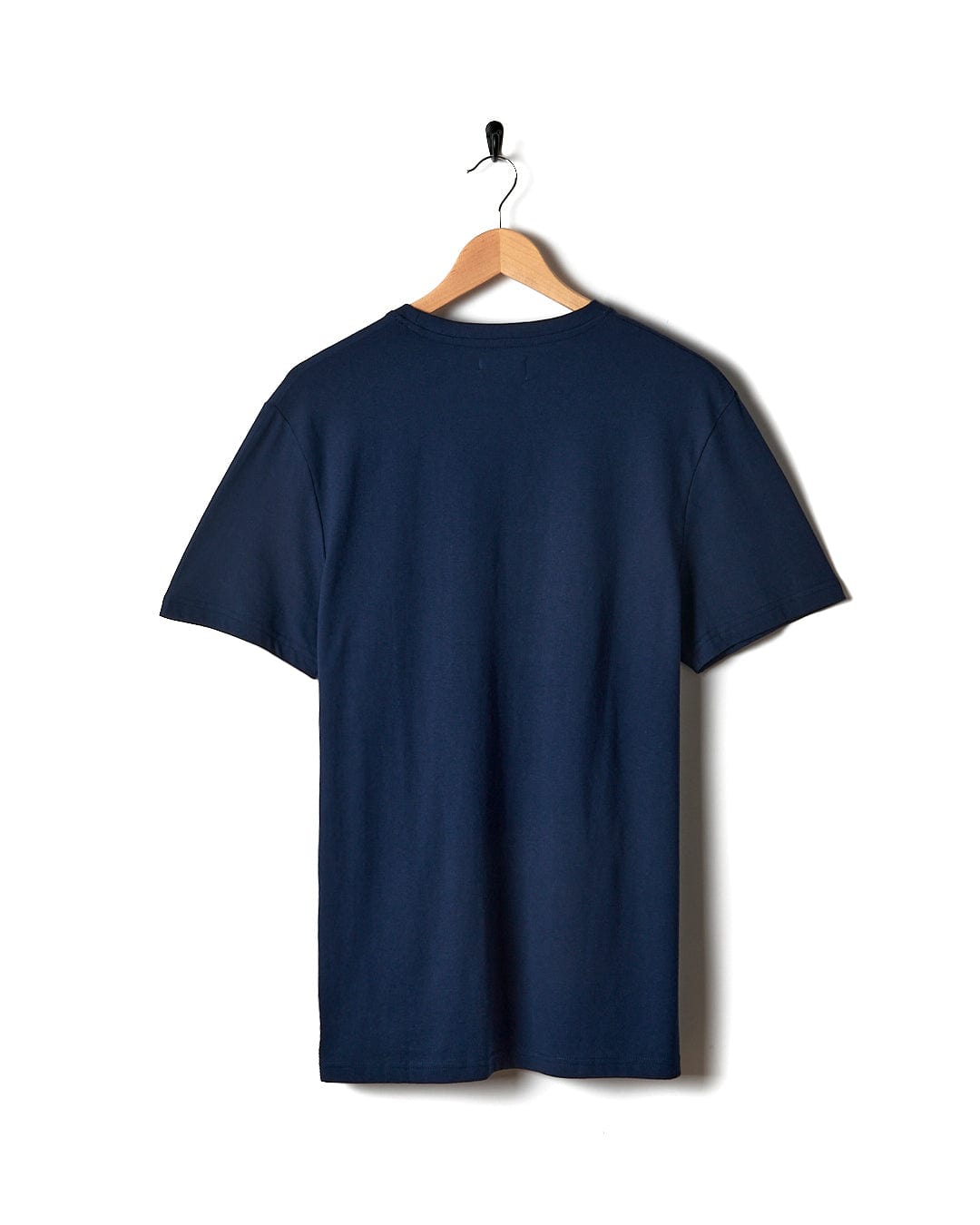 A Diamond Scene - Mens Short Sleeve T-Shirt - Blue hanging on a wooden hanger. Brand: Saltrock.