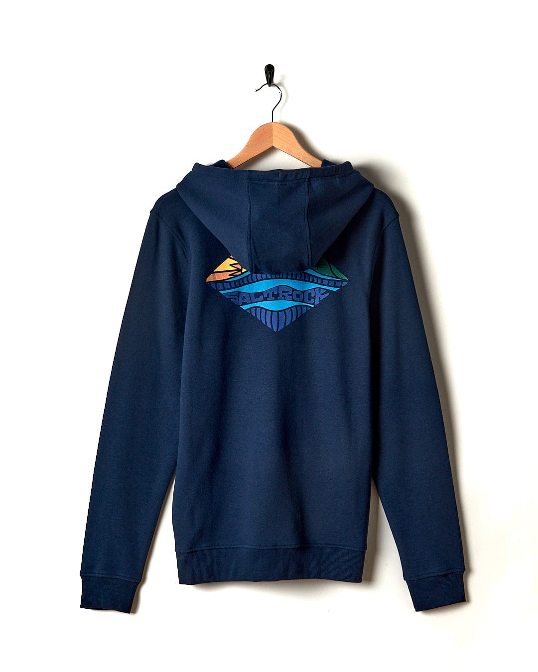 A Diamond Scene - Mens Zip Hoodie - Blue with a rainbow design on it by Saltrock.