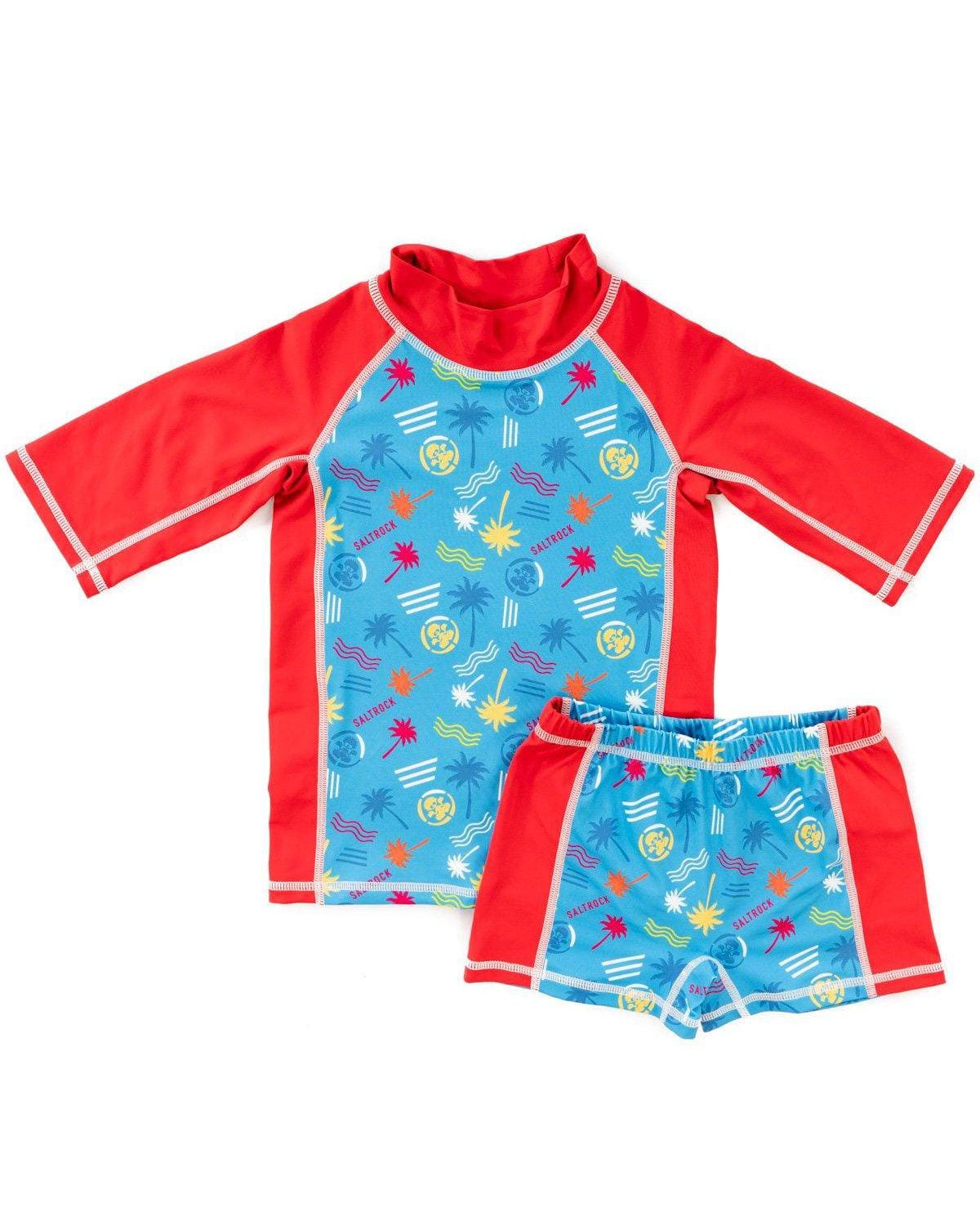 Tropical Mix - Kids Sunsuit - Blue - Saltrock
