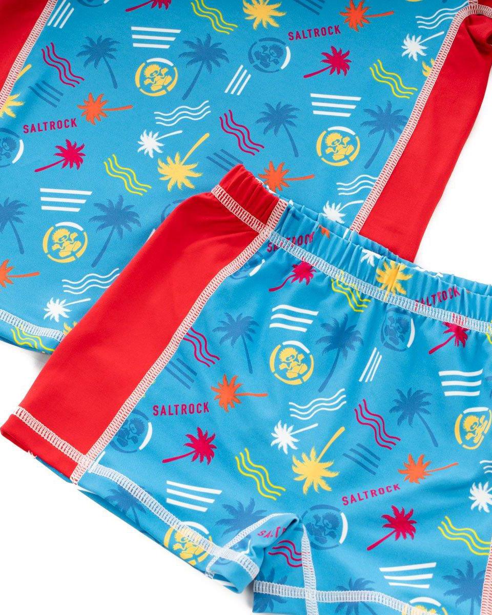 Tropical Mix - Kids Sunsuit - Blue - Saltrock