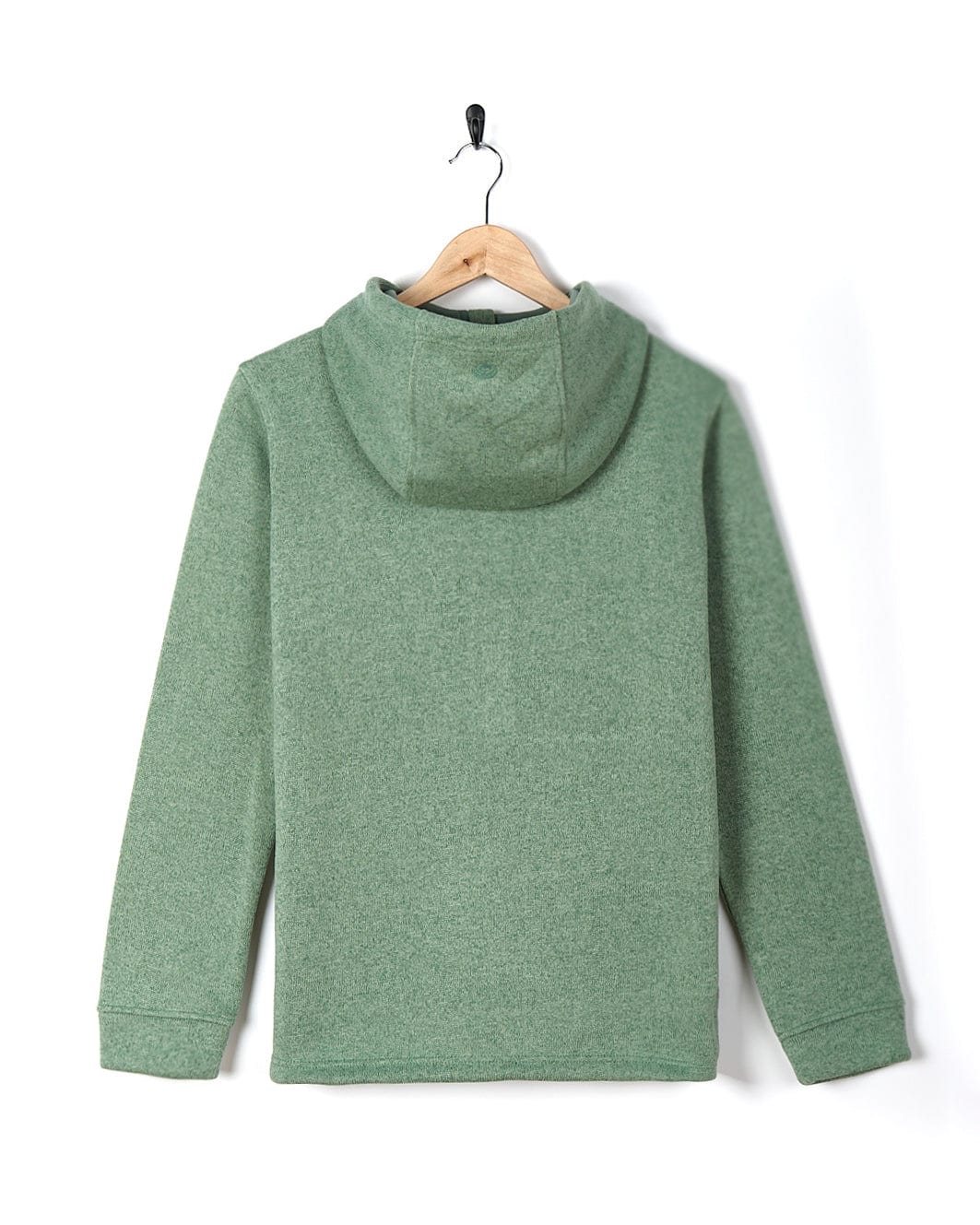 A Saltrock - Galaksea Womens 1/4 Zip Fleece - Light Green hanging on a hanger.