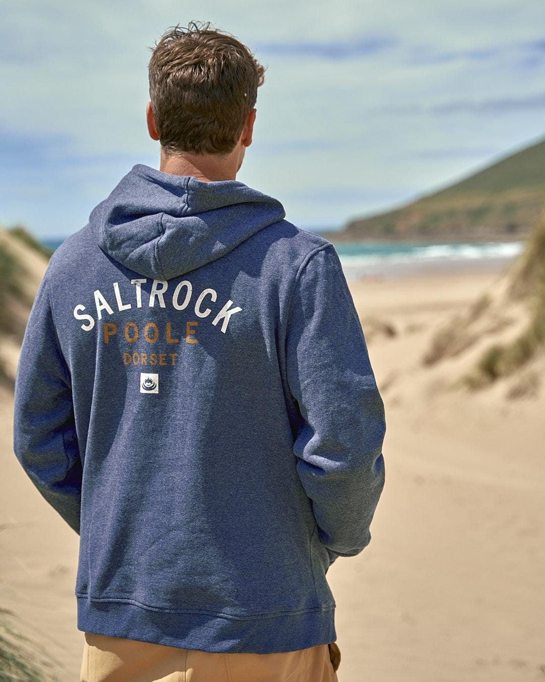 Location - Mens Pop Hoodie - Poole - Dark Blue - Saltrock