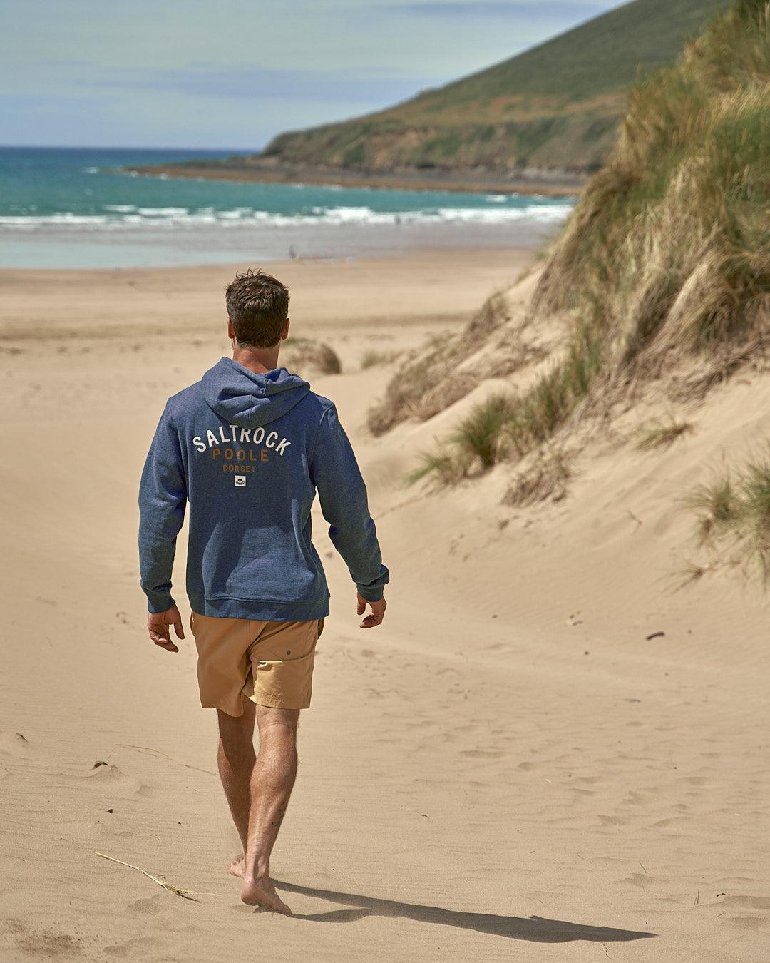 Location - Mens Pop Hoodie - Poole - Dark Blue - Saltrock