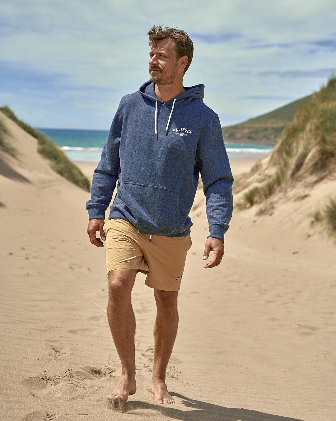 Location - Mens Pop Hoodie - Poole - Dark Blue - Saltrock