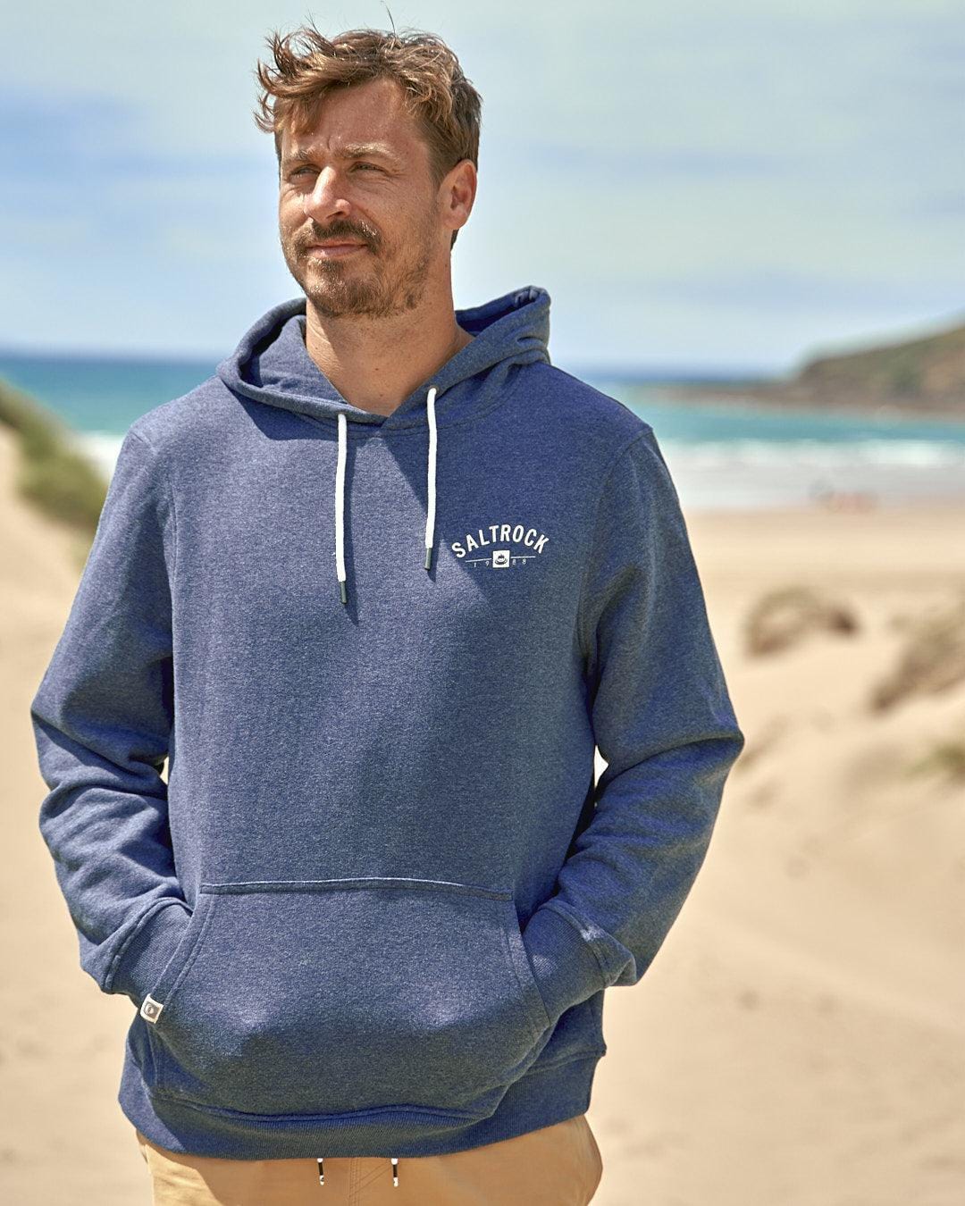Location - Mens Pop Hoodie - Poole - Dark Blue - Saltrock