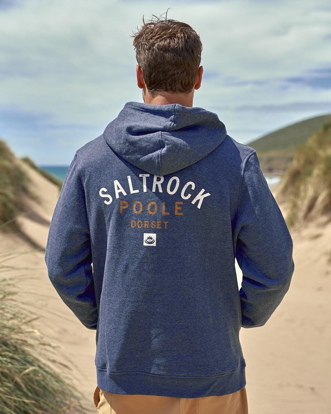 Location - Mens Pop Hoodie - Poole - Dark Blue - Saltrock