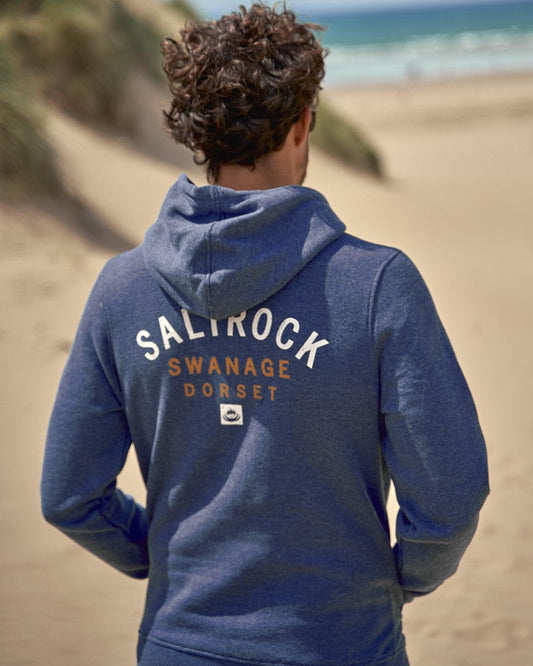 Location - Mens Pop Hoodie - Swanage - Dark Blue - Saltrock