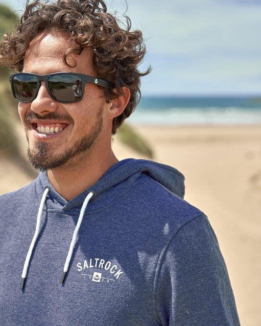 Location - Mens Pop Hoodie - Swanage - Dark Blue - Saltrock