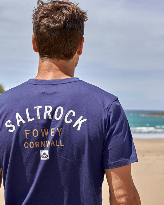 Location - Mens T-Shirt - Fowey - Dark Blue - Saltrock