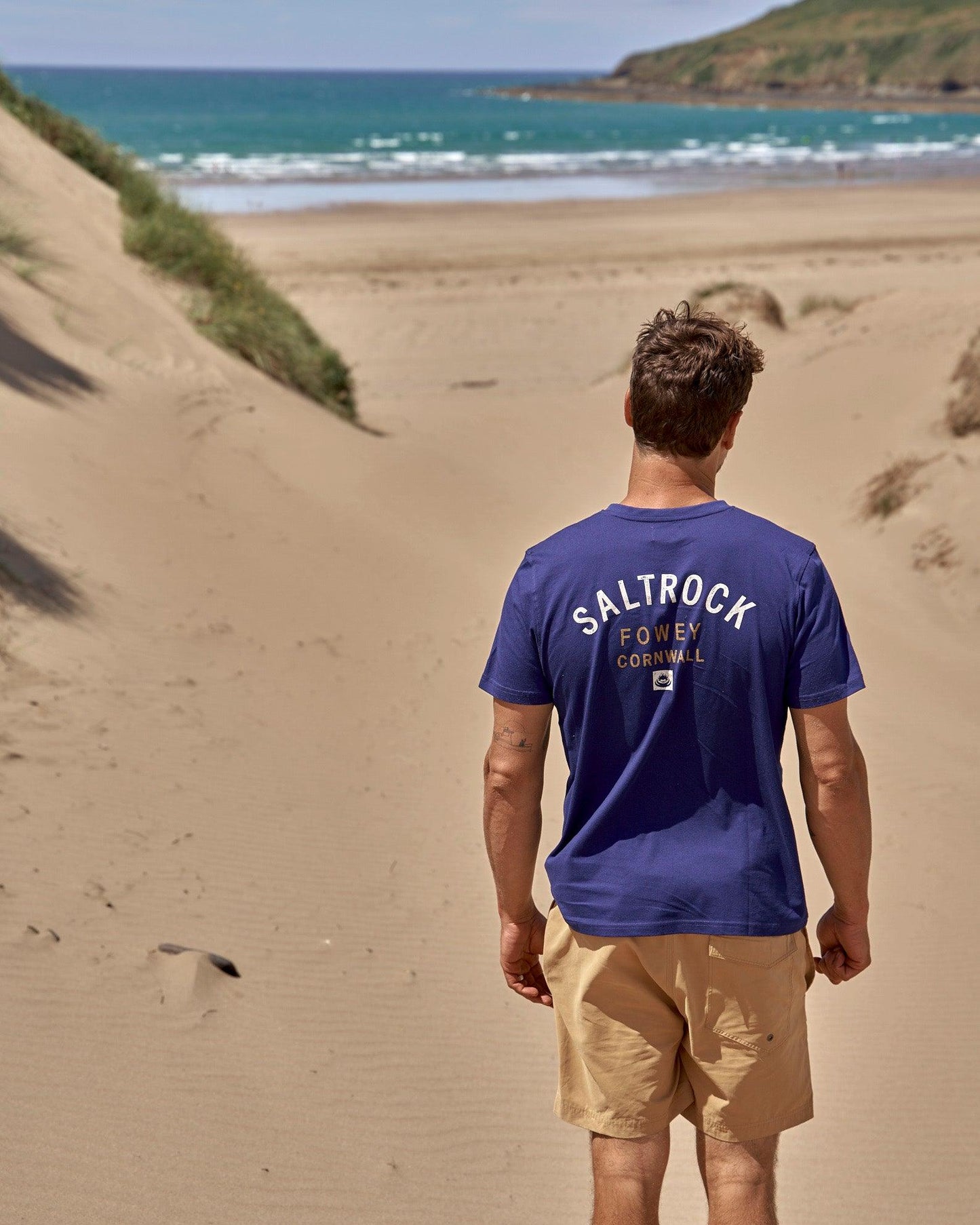 Location - Mens T-Shirt - Fowey - Dark Blue - Saltrock