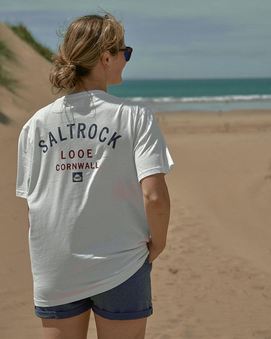 Location - Womens T-Shirt - Looe - White - Saltrock