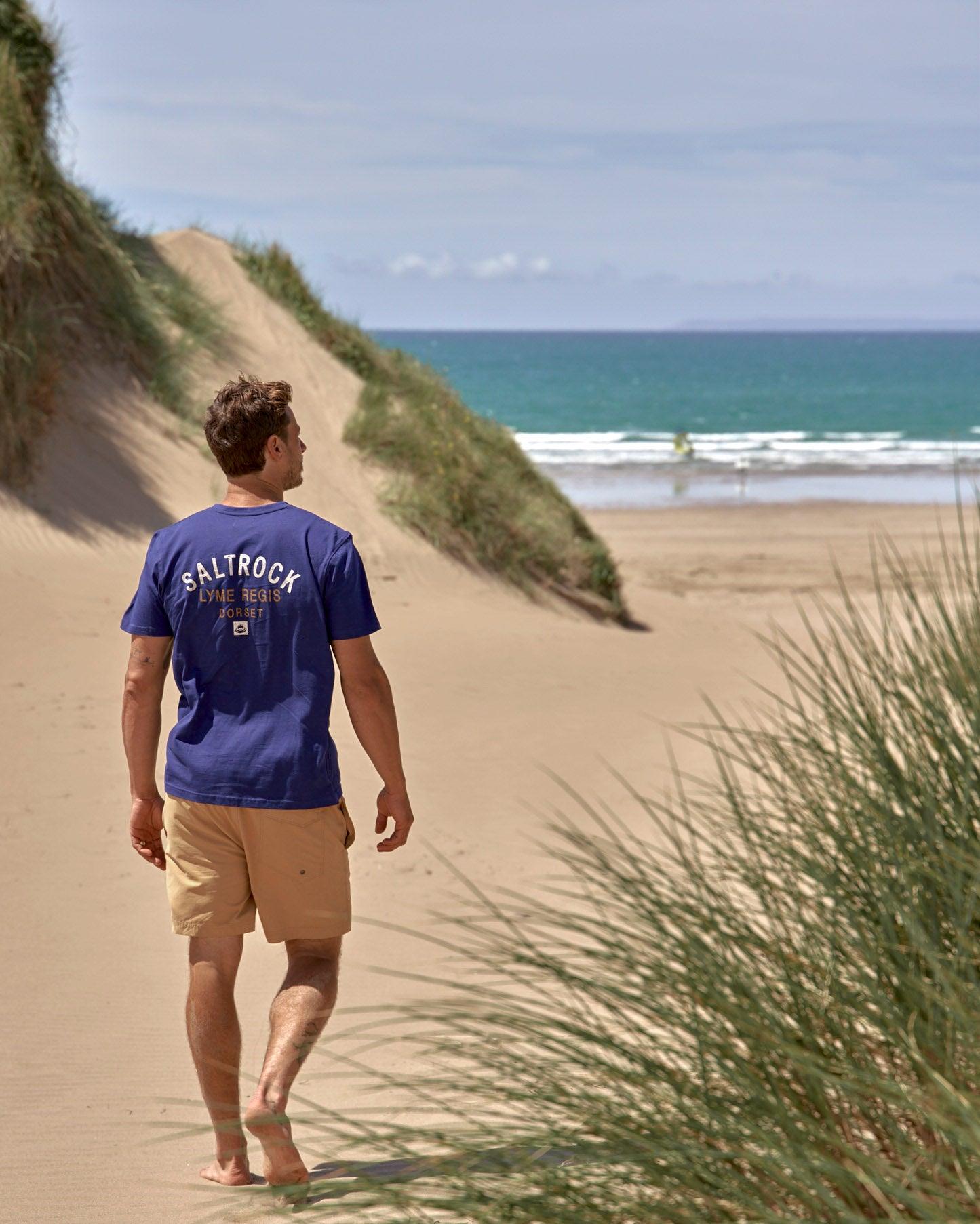 Location - Mens T-Shirt - Lyme Regis - Dark Blue - Saltrock