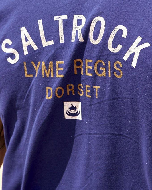 Location - Mens T-Shirt - Lyme Regis - Dark Blue - Saltrock