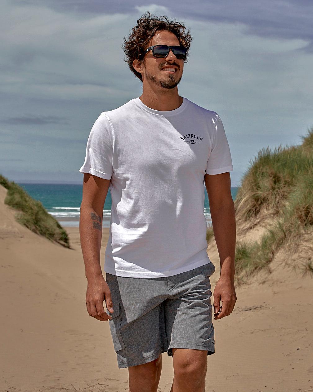 Location - Mens T-Shirt - Lyme Regis - White - Saltrock