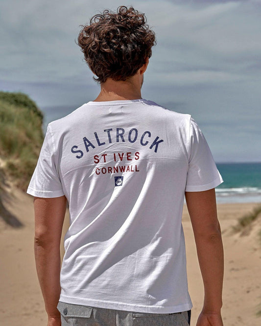 Location - Mens T-Shirt - St Ives - White - Saltrock
