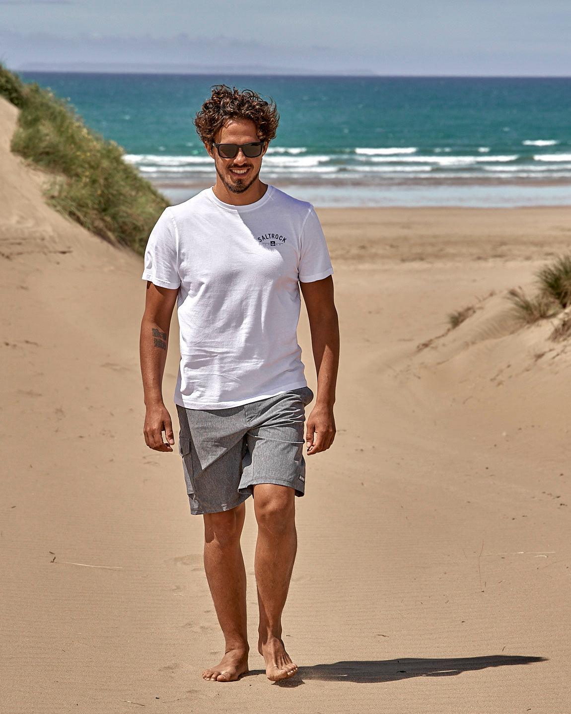 Location - Mens T-Shirt - Tenby - White - Saltrock