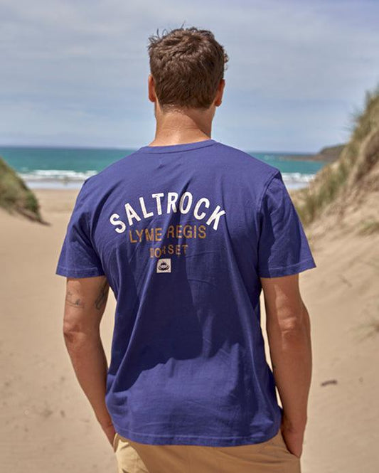 Location - Mens T-Shirt - Lyme Regis - Dark Blue - Saltrock