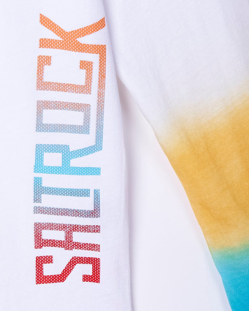 Saltrock Marcus - Kids Long Sleeve Dip Dye T-Shirt in White.