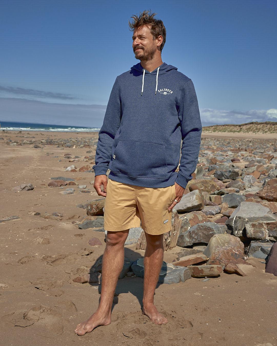 Location - Mens Pop Hoodie - Dartmouth - Dark Blue - Saltrock