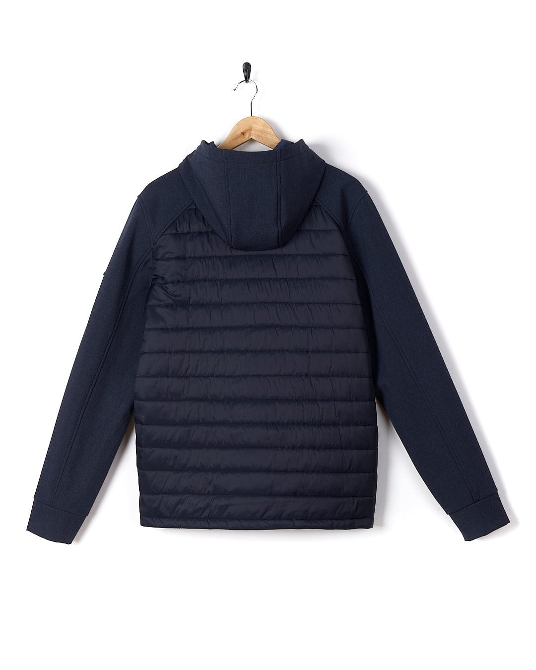 A men's Saltrock Purbeck Padded Jacket hanging on a hanger.