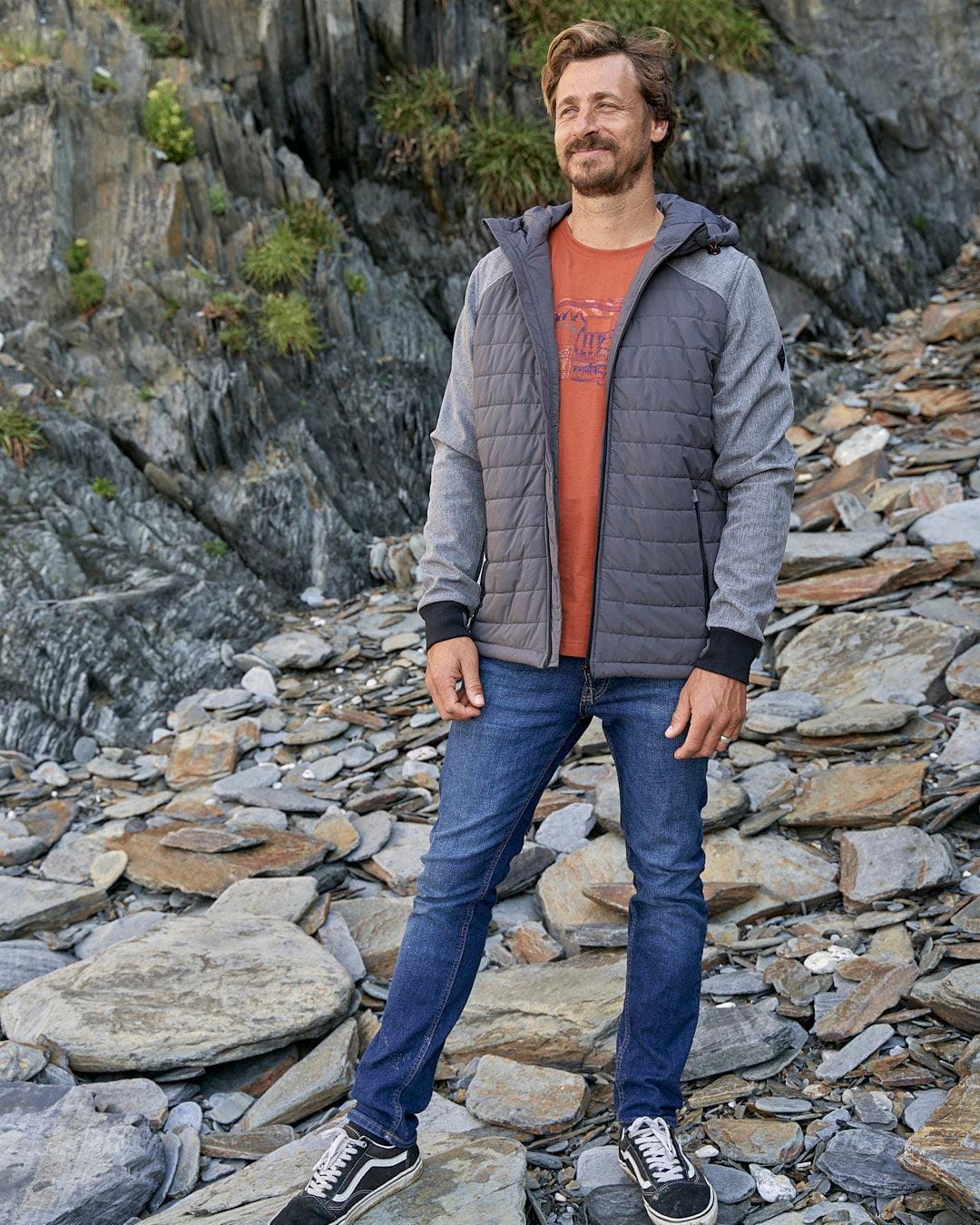 Purbeck - Mens Padded Jacket - Dark Grey - Saltrock