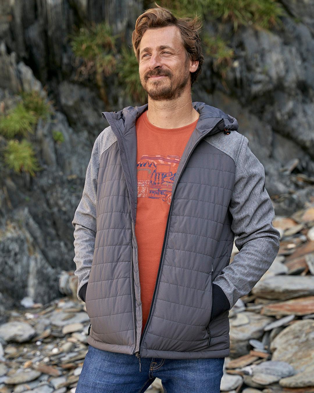 Purbeck - Mens Padded Jacket - Dark Grey - Saltrock