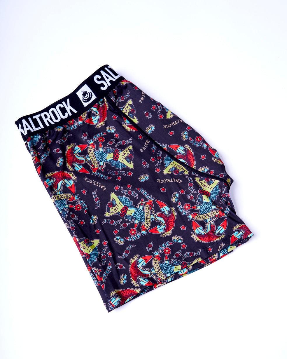 Sea Siren - Mens Boxer Shorts - Black - Saltrock
