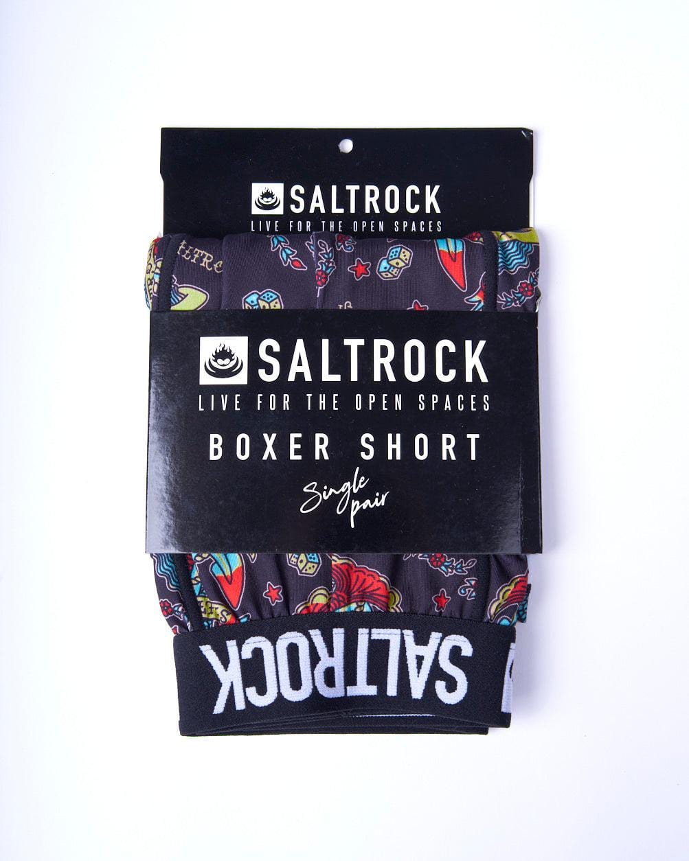 Sea Siren - Mens Boxer Shorts - Black - Saltrock
