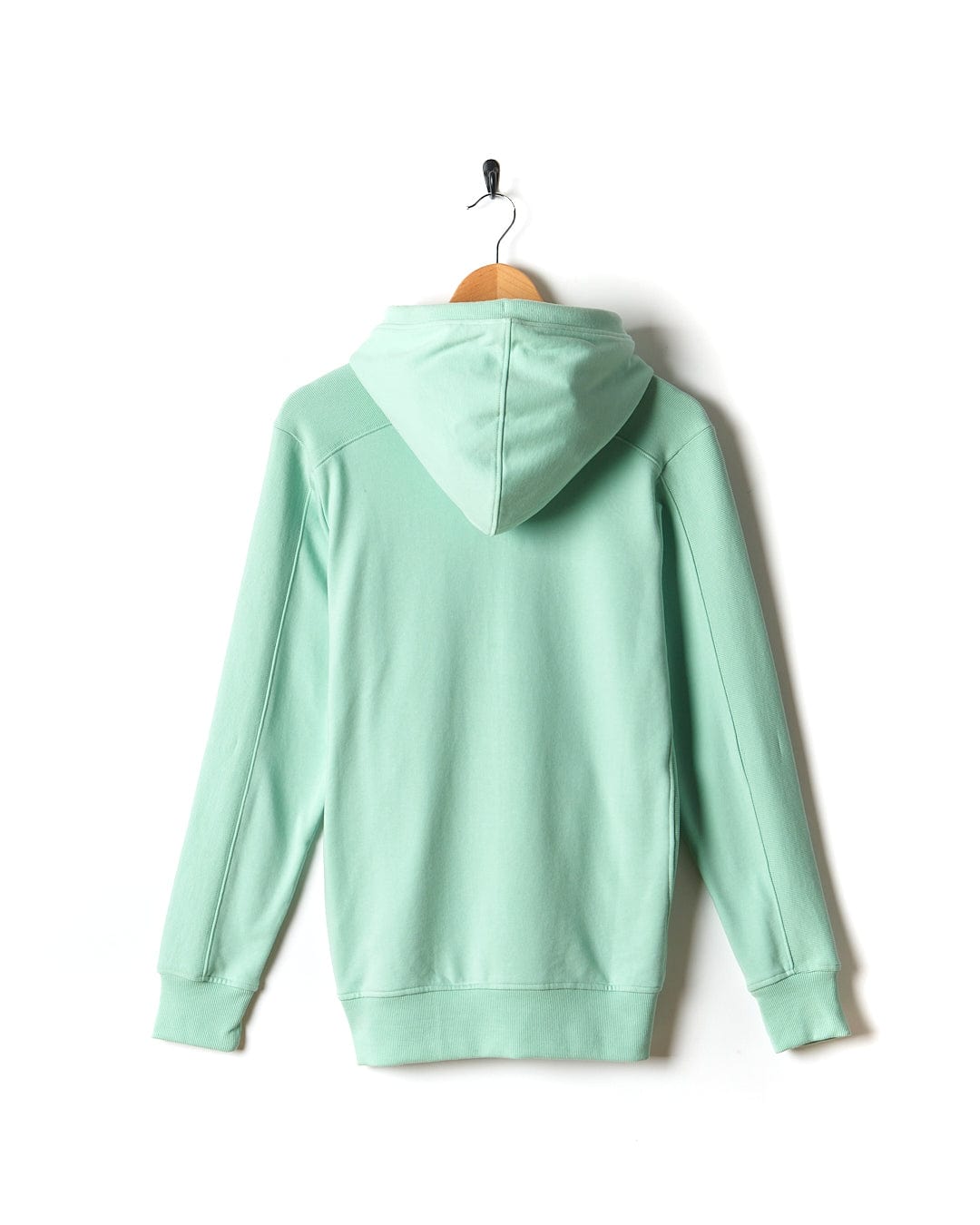 A Saltrock Shelley - Womens Pop Hoodie - Light Green hanging on a hanger.