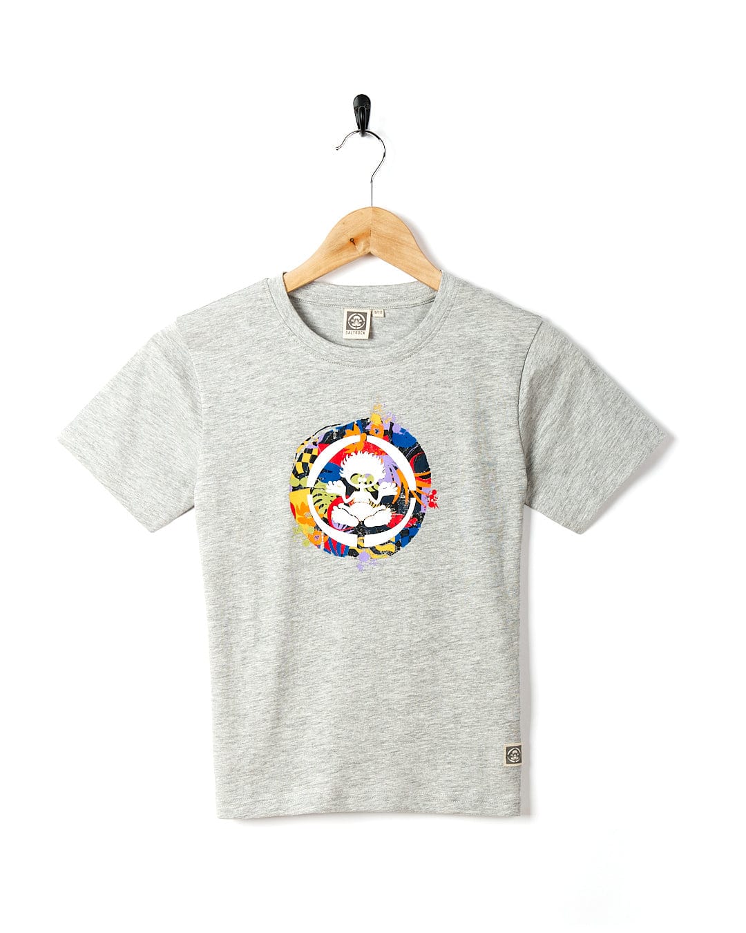 A Saltrock t-shirt with a colorful design on it.