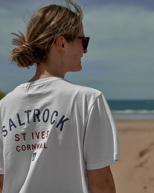 Location - Womens T-Shirt - St Ives - White - Saltrock