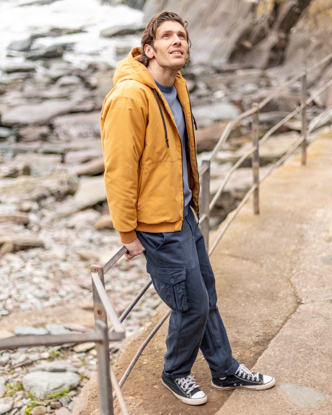 Jace - Mens Casual Bomber Jacket - Yellow