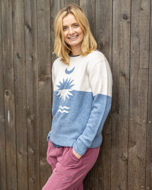 Equinox - Womens Long Sleeve Crew Jumper- Blue