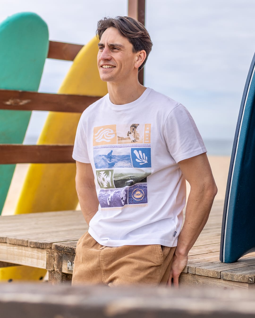 Beach Break Mens Short Sleeve T-Shirt in White