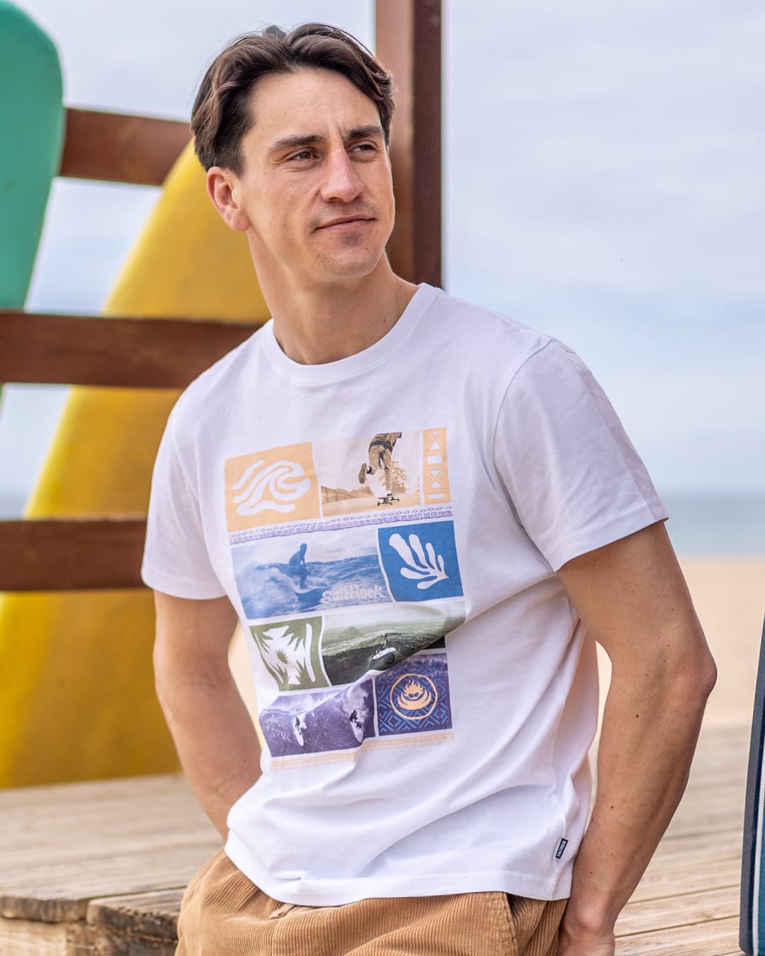 Beach Break Mens Short Sleeve T-Shirt in White