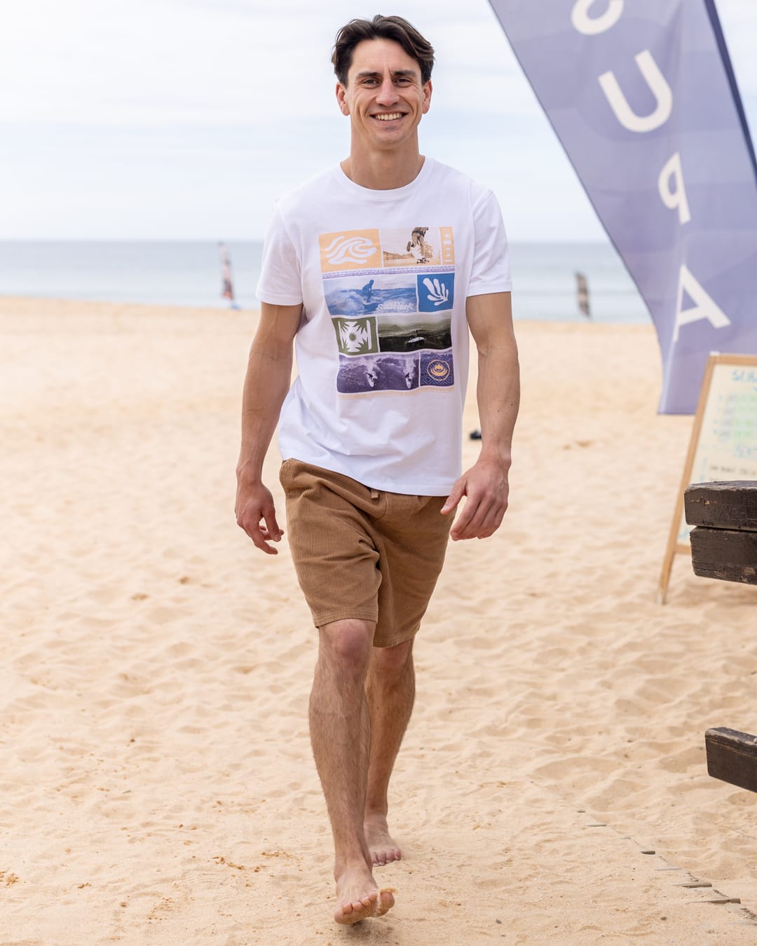Beach Break Mens Short Sleeve T-Shirt in White