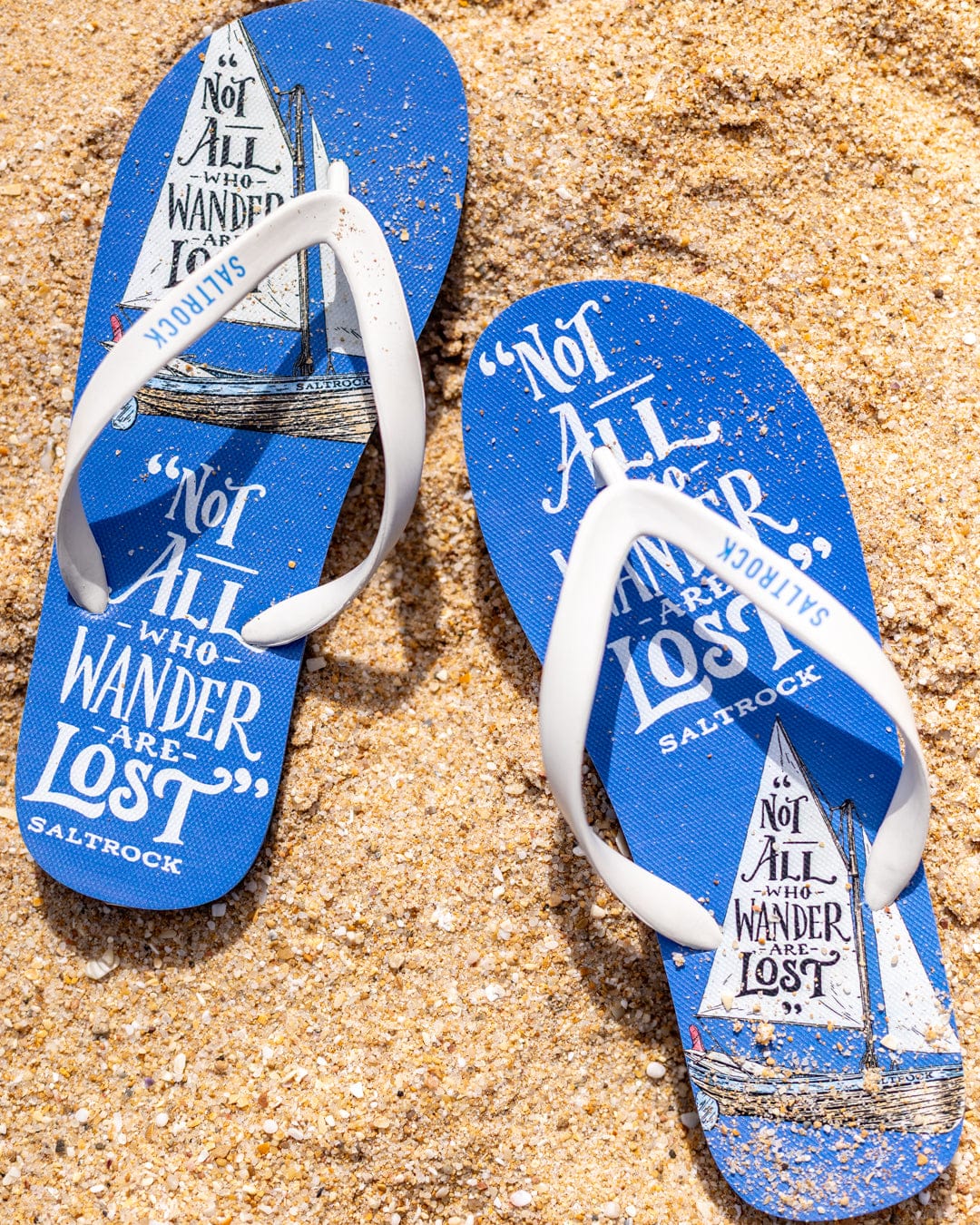 Lost Ships Mens Flip Flops in Blue