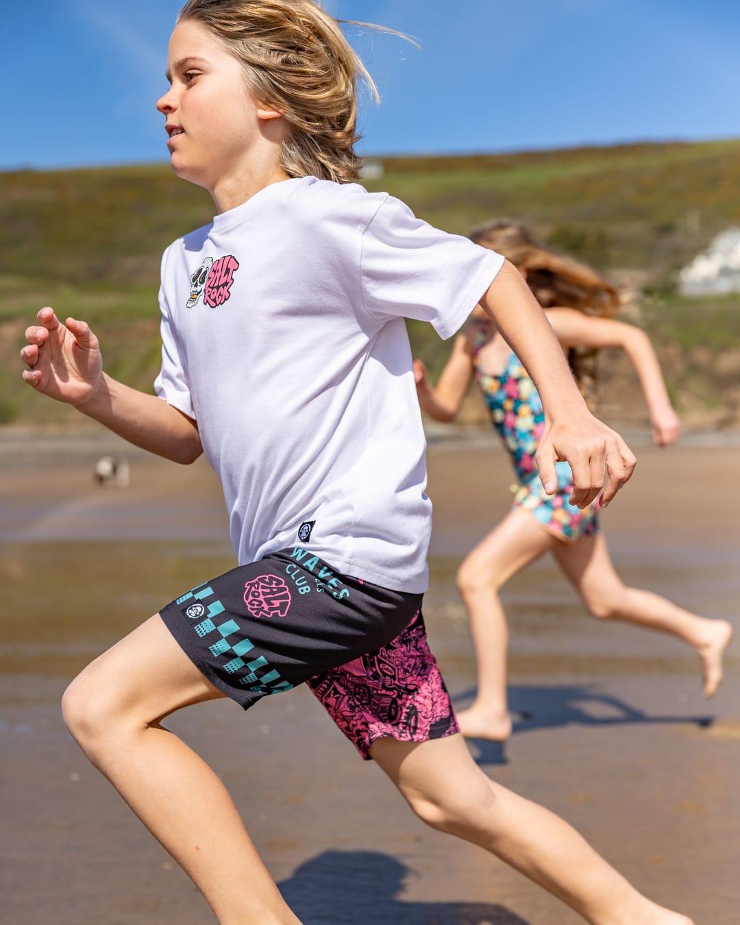 Lush Waves Kids Short Sleeve T-Shirt in White