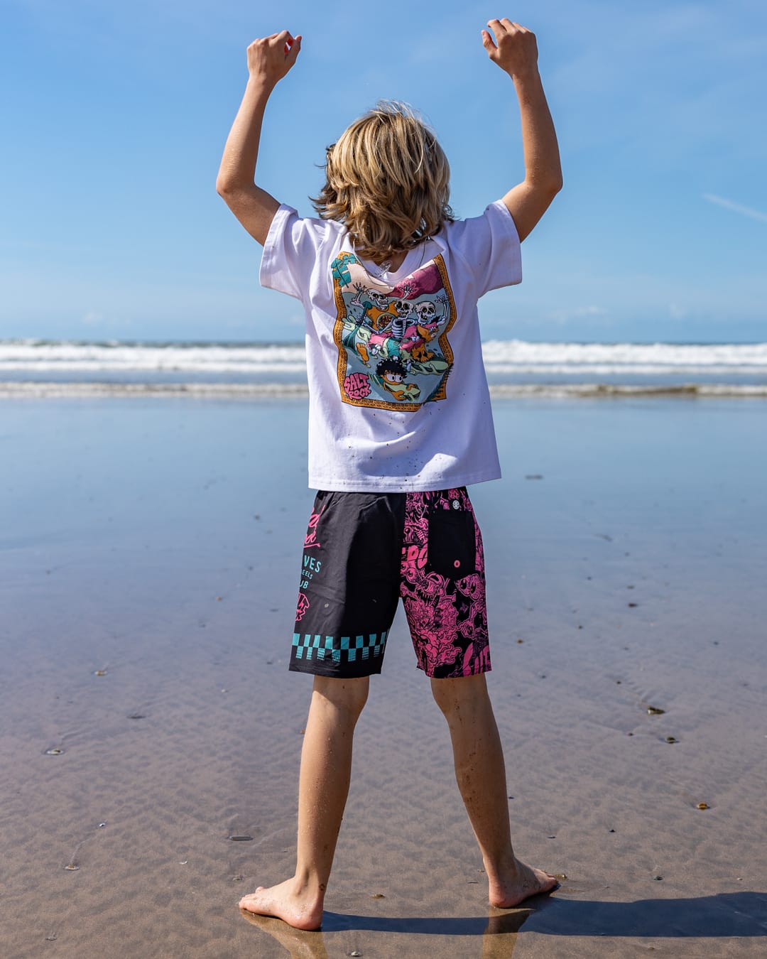 Lush Waves Kids Short Sleeve T-Shirt in White