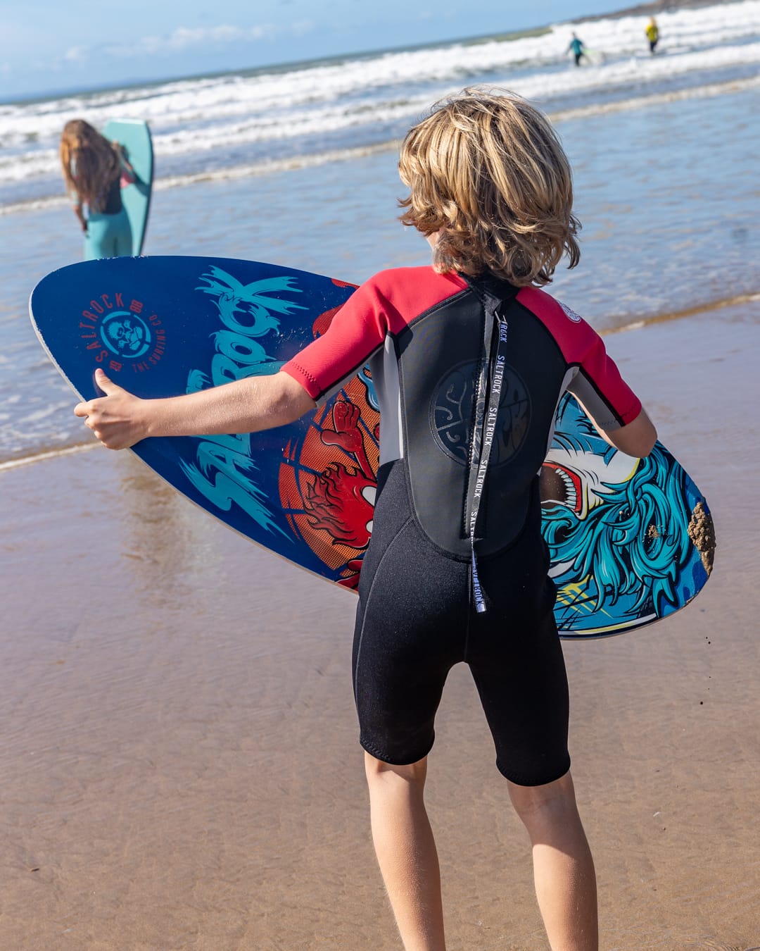 Core Boys 3/2 Shortie Wetsuit in Black/Red