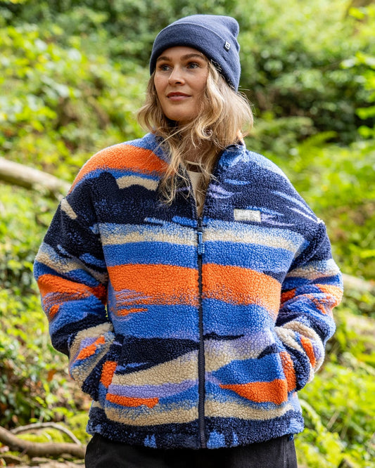 Mountain Haze Womens Reversible Jacket in Blue